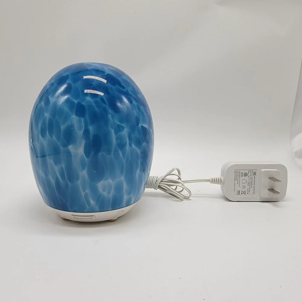 Sparoom MarbleMist Ultrasonic Mister Art Glass Essential Oil Diffuser Blue